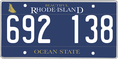RI license plate 692138
