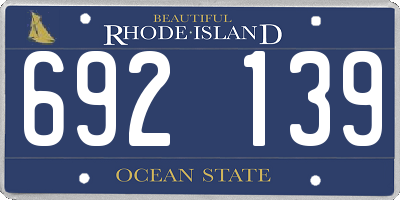 RI license plate 692139