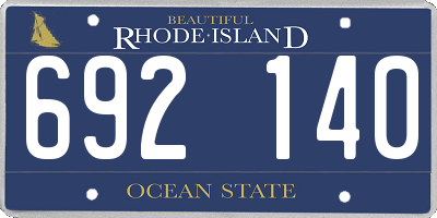 RI license plate 692140