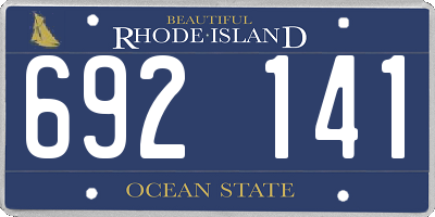 RI license plate 692141