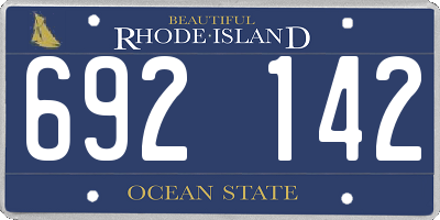RI license plate 692142
