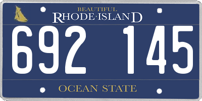RI license plate 692145