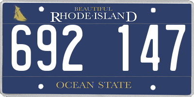 RI license plate 692147