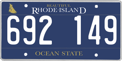 RI license plate 692149