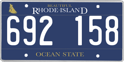 RI license plate 692158