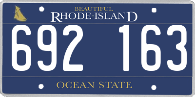 RI license plate 692163