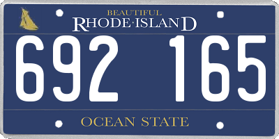 RI license plate 692165