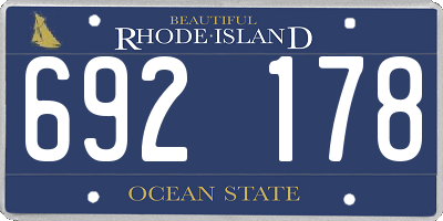 RI license plate 692178