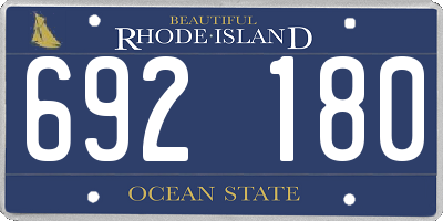 RI license plate 692180