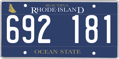 RI license plate 692181