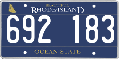 RI license plate 692183