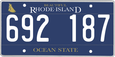 RI license plate 692187