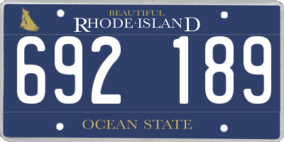 RI license plate 692189