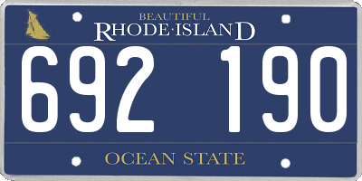 RI license plate 692190