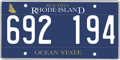RI license plate 692194