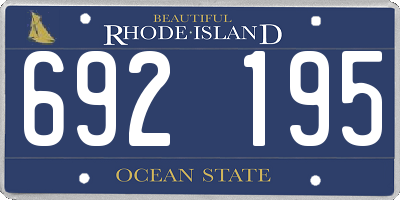 RI license plate 692195