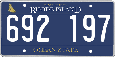 RI license plate 692197