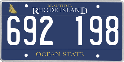 RI license plate 692198