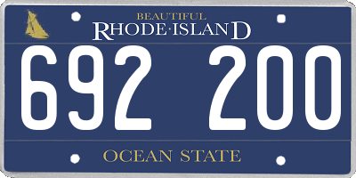 RI license plate 692200