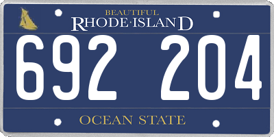 RI license plate 692204