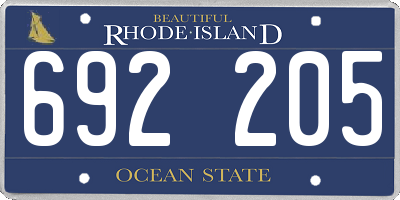 RI license plate 692205