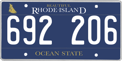 RI license plate 692206