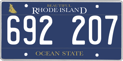 RI license plate 692207