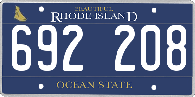 RI license plate 692208