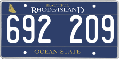 RI license plate 692209