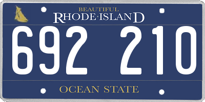 RI license plate 692210