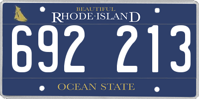 RI license plate 692213