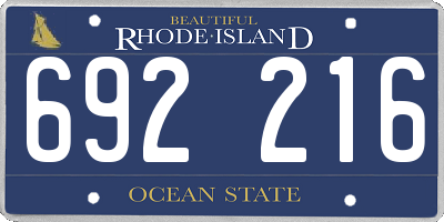 RI license plate 692216