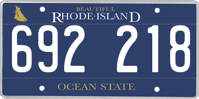 RI license plate 692218