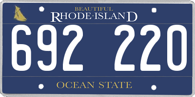 RI license plate 692220