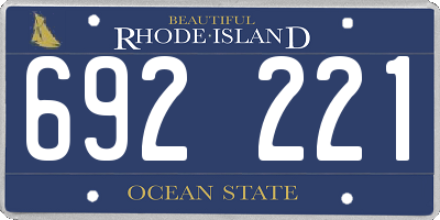 RI license plate 692221