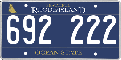RI license plate 692222