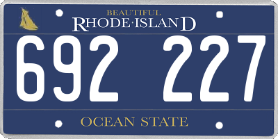 RI license plate 692227