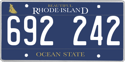 RI license plate 692242