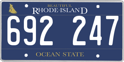 RI license plate 692247