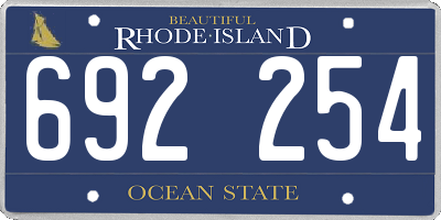 RI license plate 692254