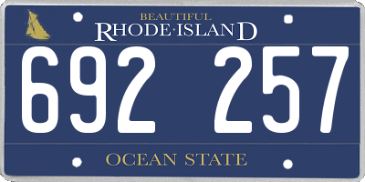 RI license plate 692257