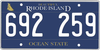 RI license plate 692259
