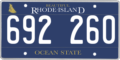RI license plate 692260