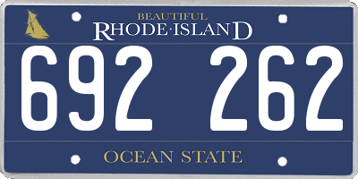 RI license plate 692262