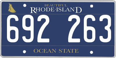 RI license plate 692263