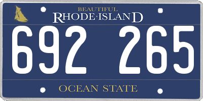 RI license plate 692265