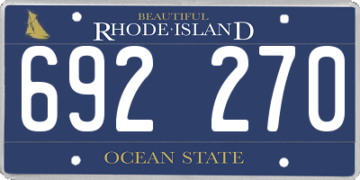 RI license plate 692270