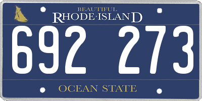 RI license plate 692273