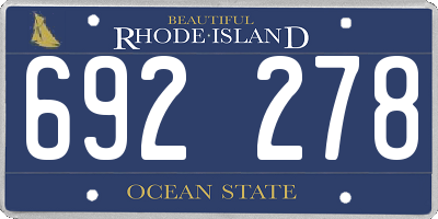 RI license plate 692278