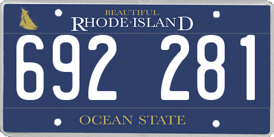 RI license plate 692281